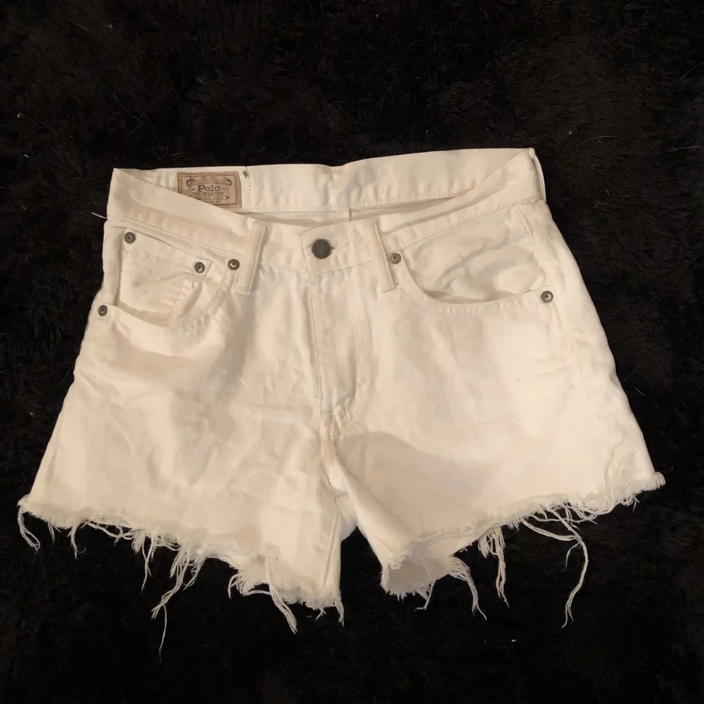 Ralph Lauren Polo Crosby Short Sz 25 Relaxed Cut Off Jean Shorts Corrine White